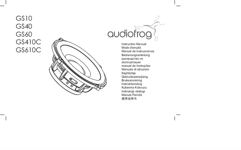 Page 1 de la notice Manuel utilisateur Audiofrog GS690