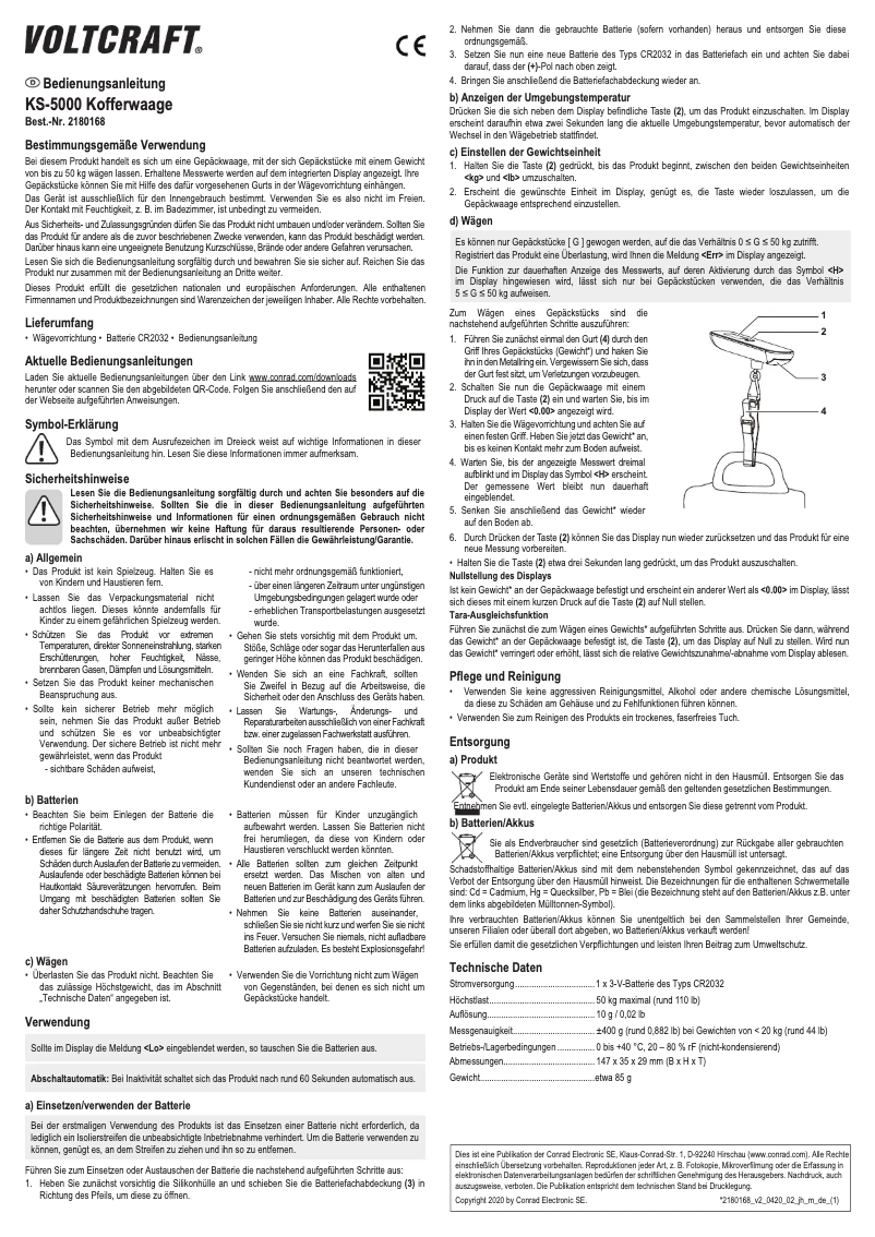 Page n°1 - Manuel utilisateur Voltcraft KS-5000