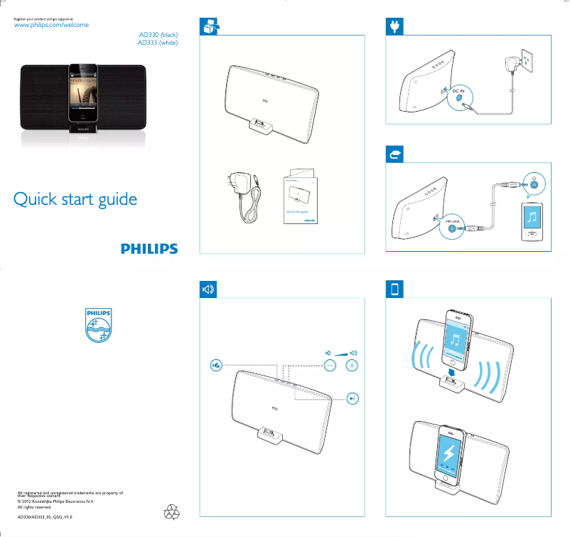 Página 1 del manual Guía de inicio rápido Philips AD333