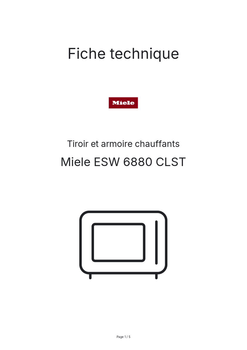 Image de la première page du manuel de l'appareil ESW 6880 CLST