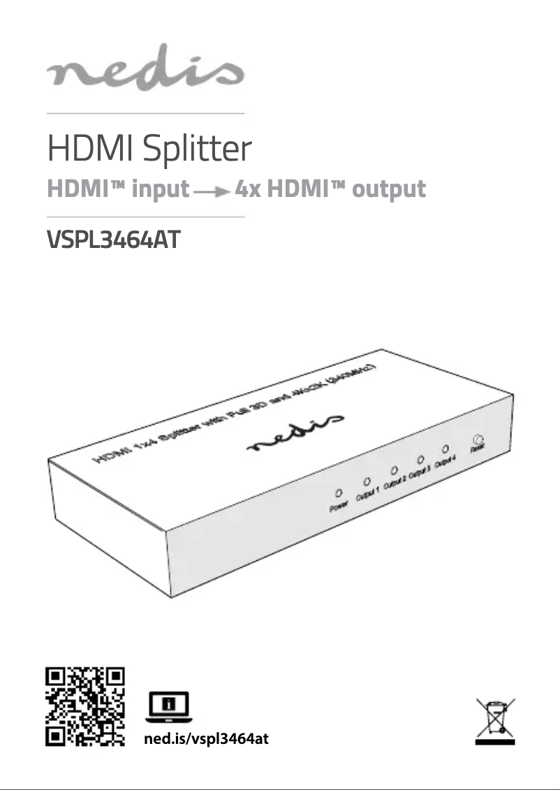 Page 1 de la notice Manuel utilisateur Nedis VSPL3464AT