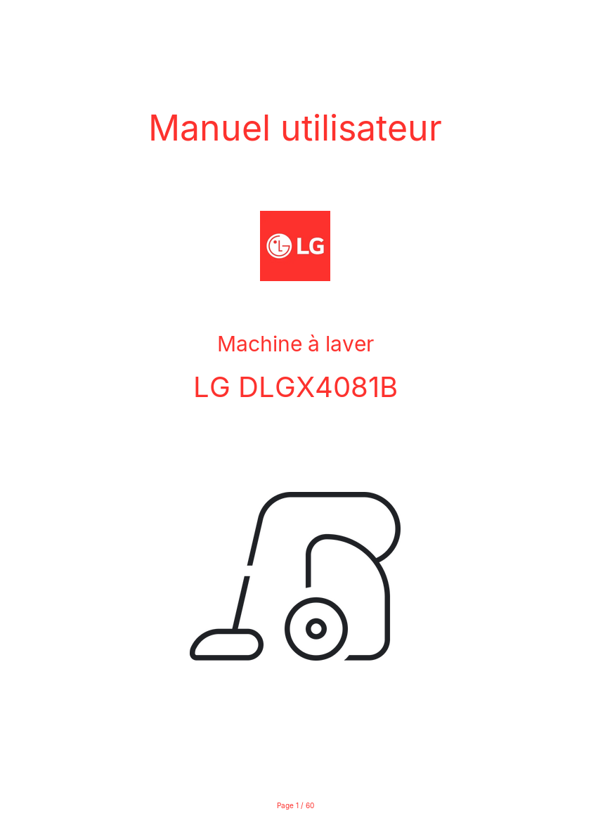 Page n°1 - Manuel utilisateur LG DLGX4081B
