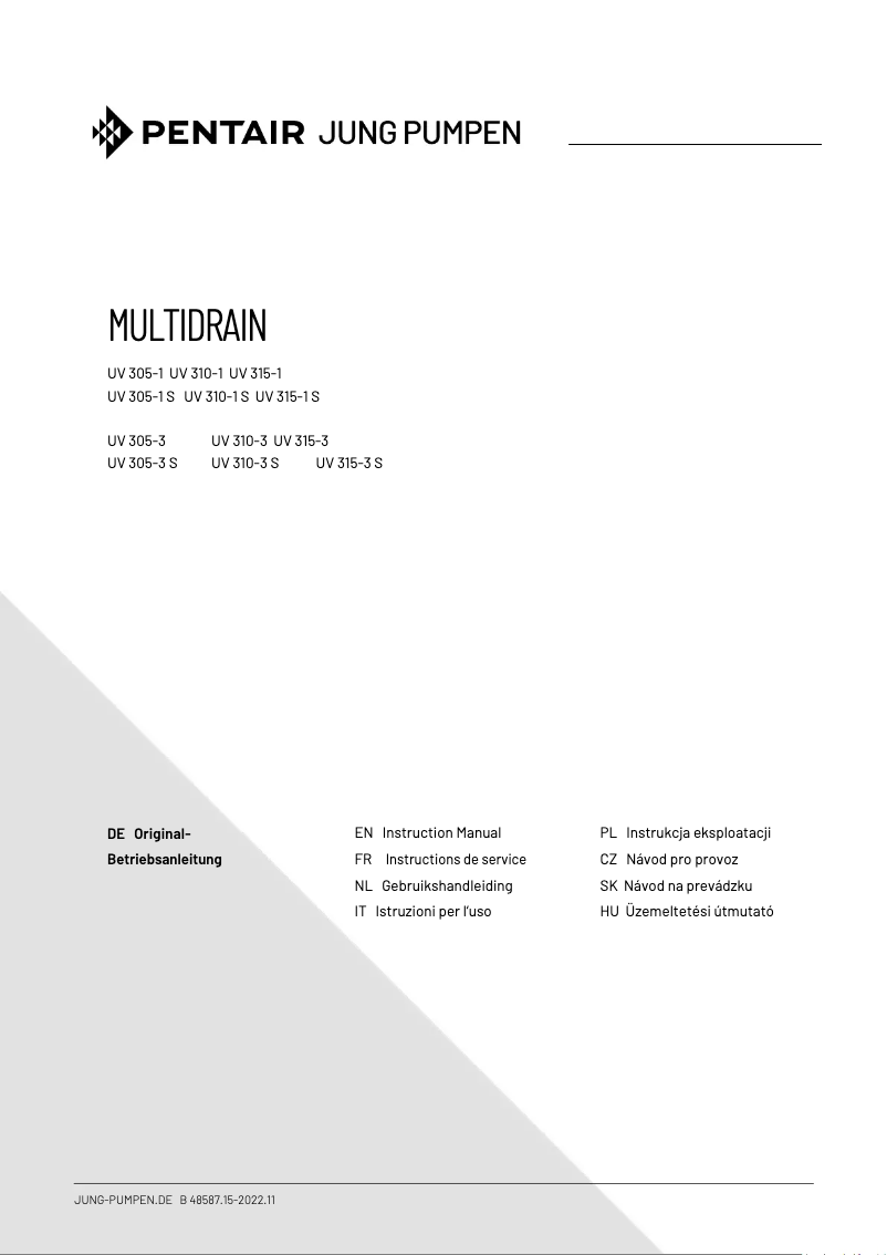 Image de la première page du manuel de l'appareil MultiDrain UV300