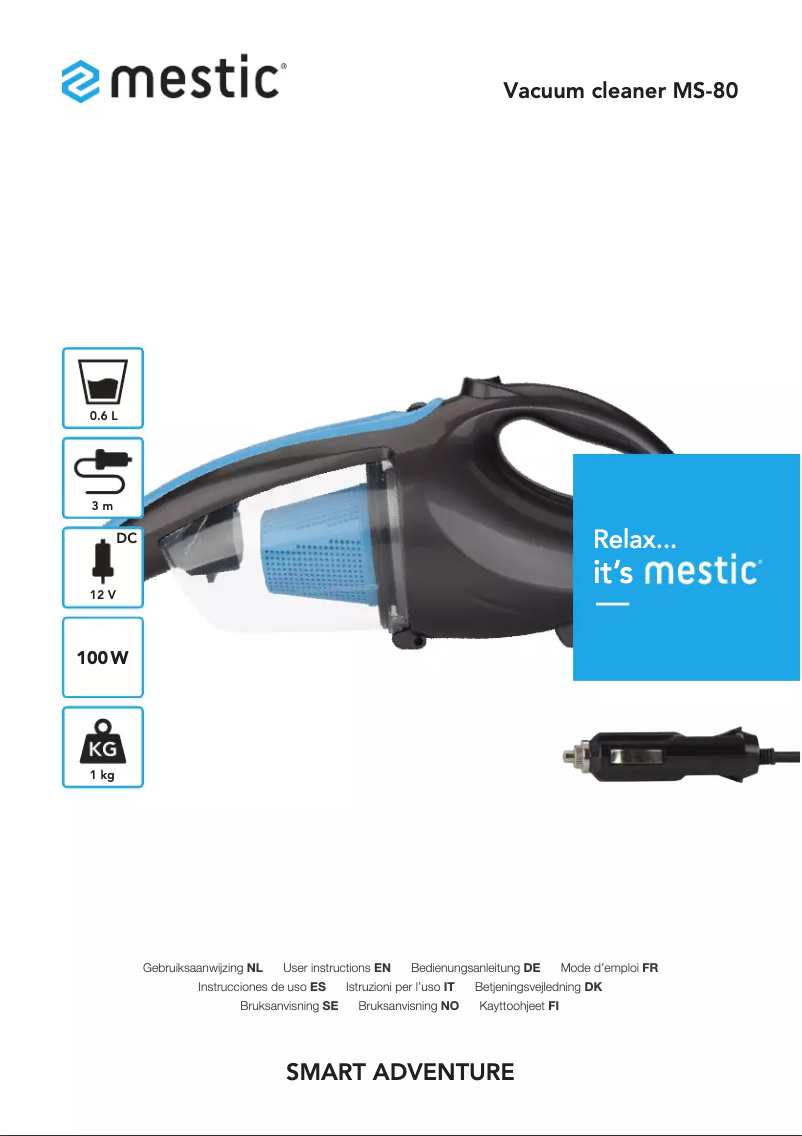 Page n°1 - Manuel utilisateur Mestic MS-80