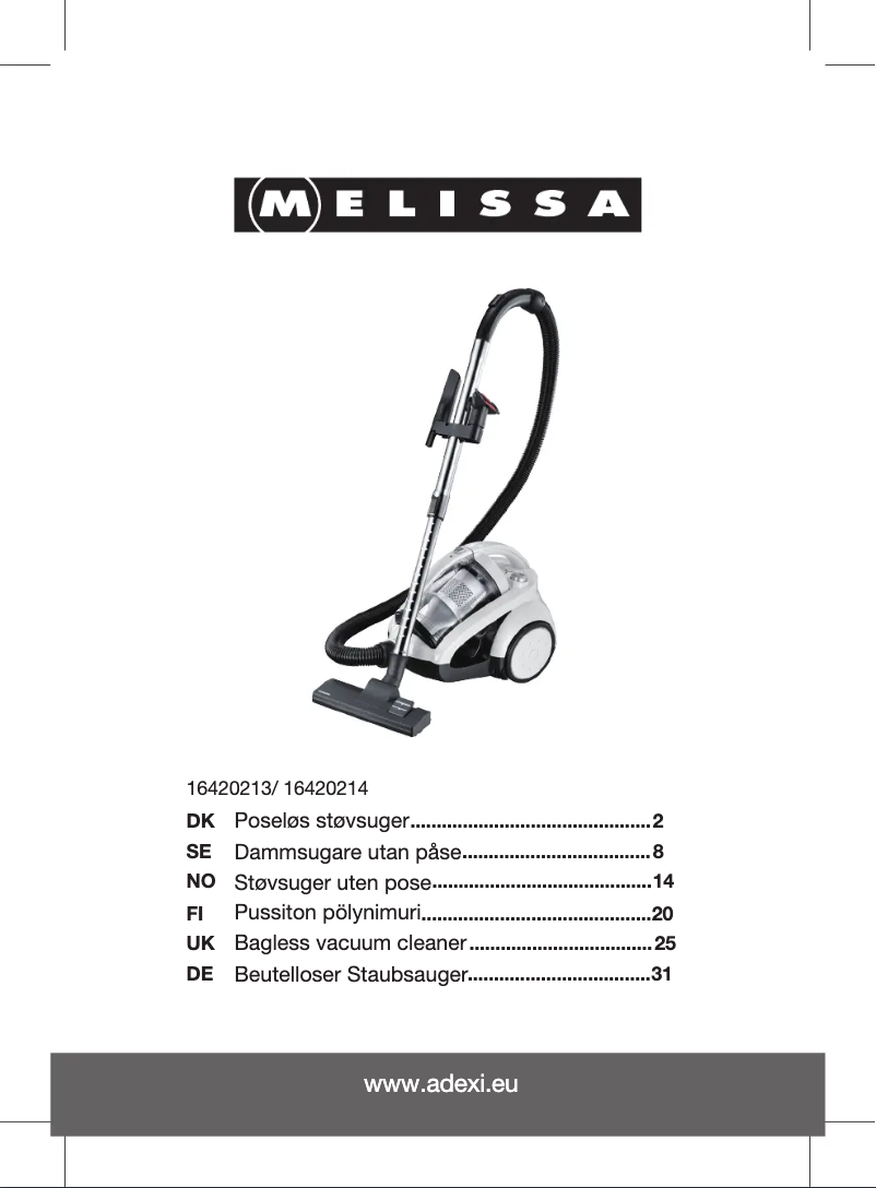 Page 1 de la notice Manuel utilisateur Melissa 16420214