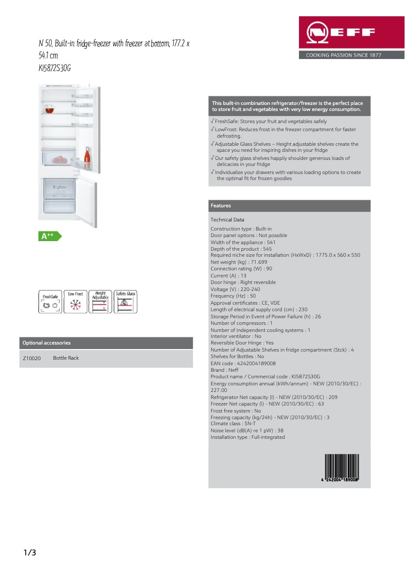 Image de la première page du manuel de l'appareil KI5872S30G