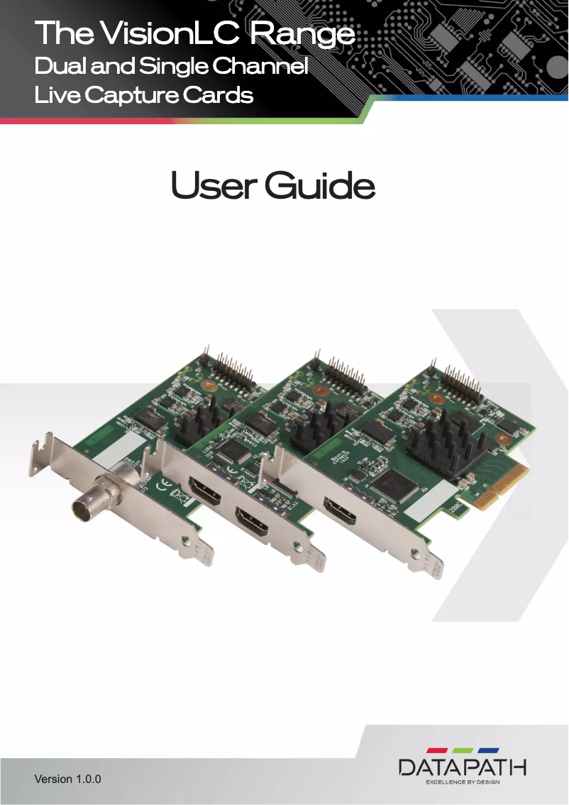 Page n°1 - Manuel utilisateur Datapath VisionLC-SDI