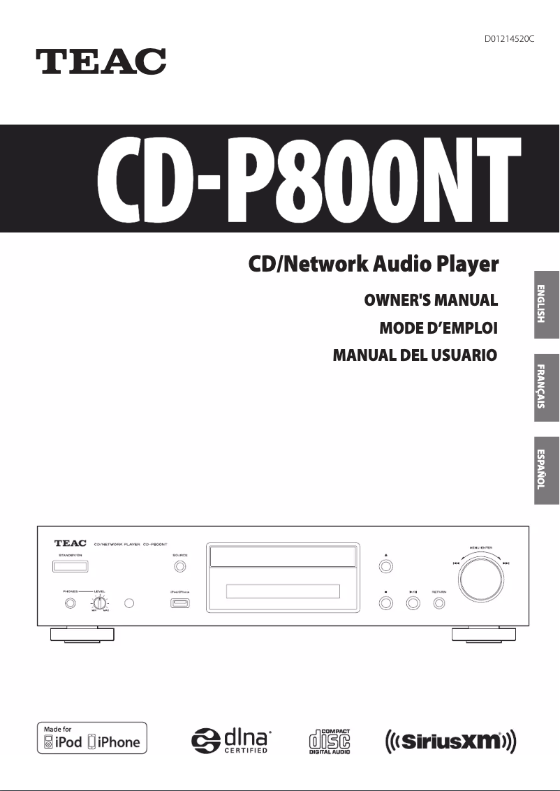 First page image of the manual for CD-P800NT-B
