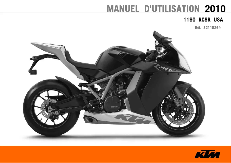 Page 1 de la notice Manuel utilisateur KTM 1190 RC8 R (2010)