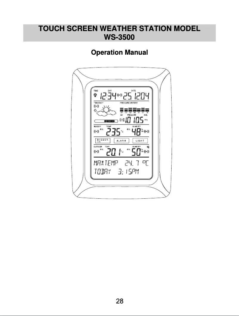 Page 1 de la notice Manuel utilisateur Techno Line WS 3500