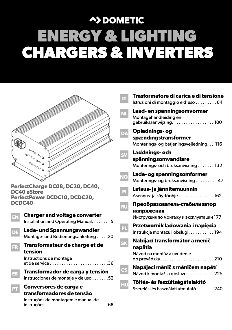 Page 1 de la notice Manuel utilisateur Dometic PerfectCharge DC 20