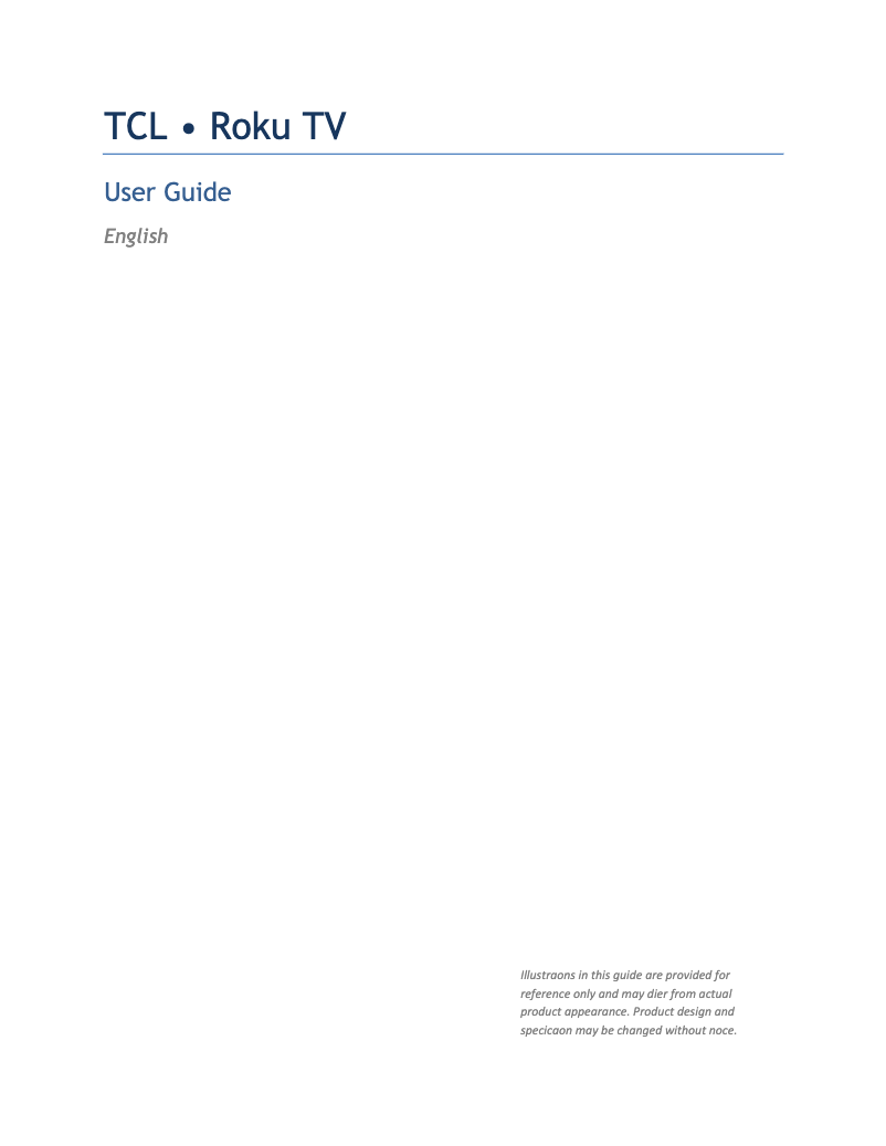 Page 1 de la notice Manuel utilisateur TCL 55FS4610R