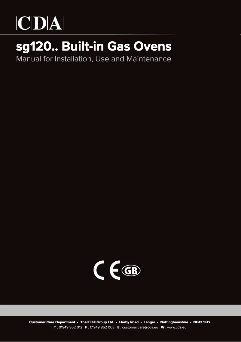 Page n°1 - Manuel utilisateur CDA SG120