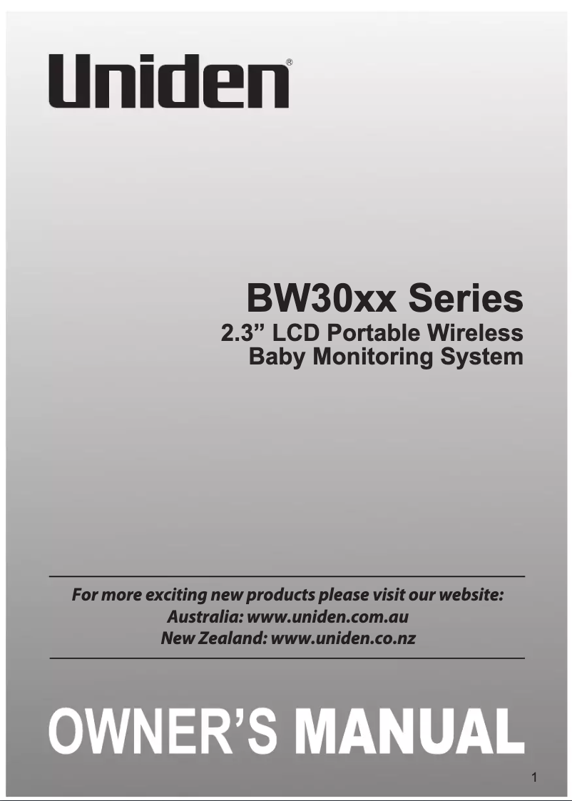Page n°1 - Manuel utilisateur Uniden BW 3002