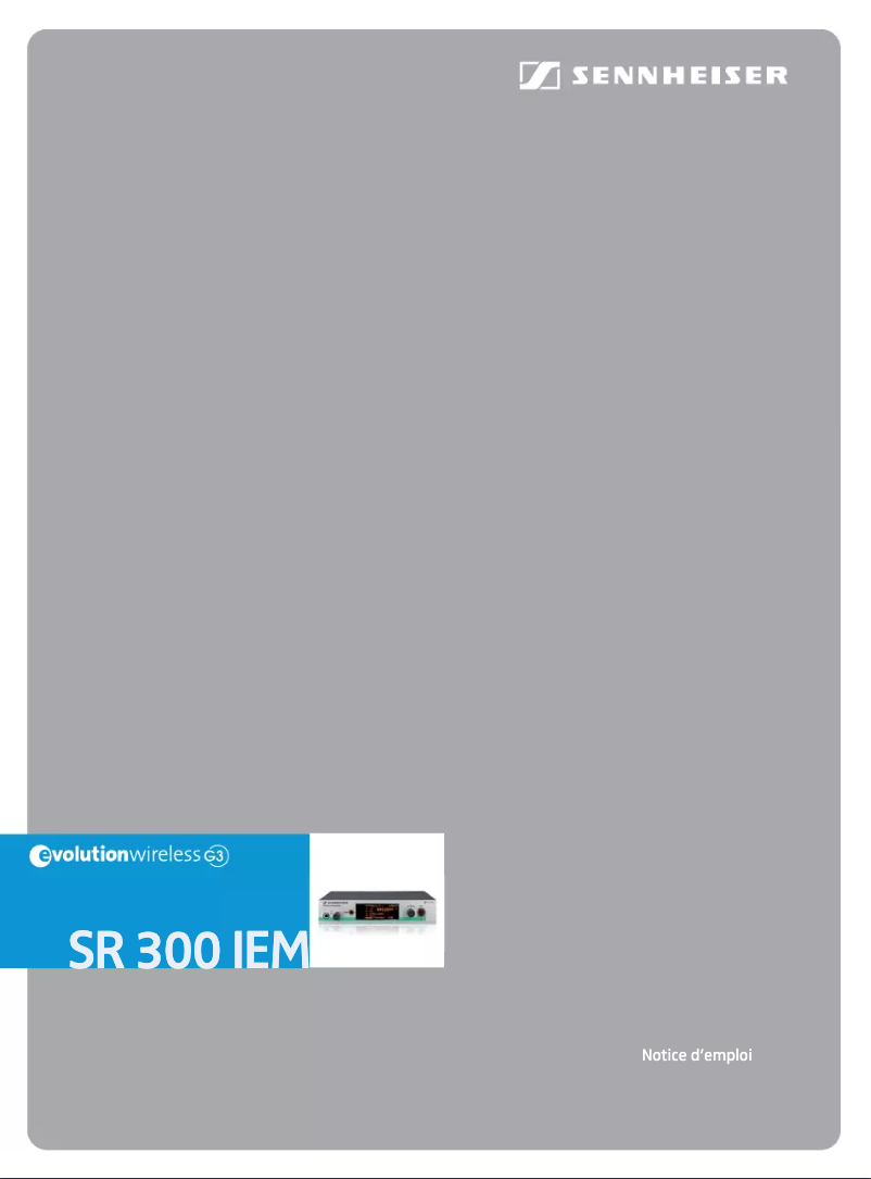 Image de la première page du manuel de l'appareil SR 300 IEM G3