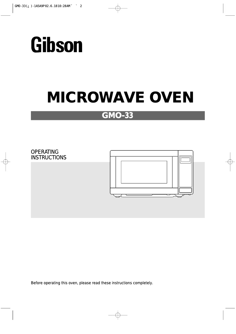 Page 1 de la notice Manuel utilisateur Gibson GMO-33