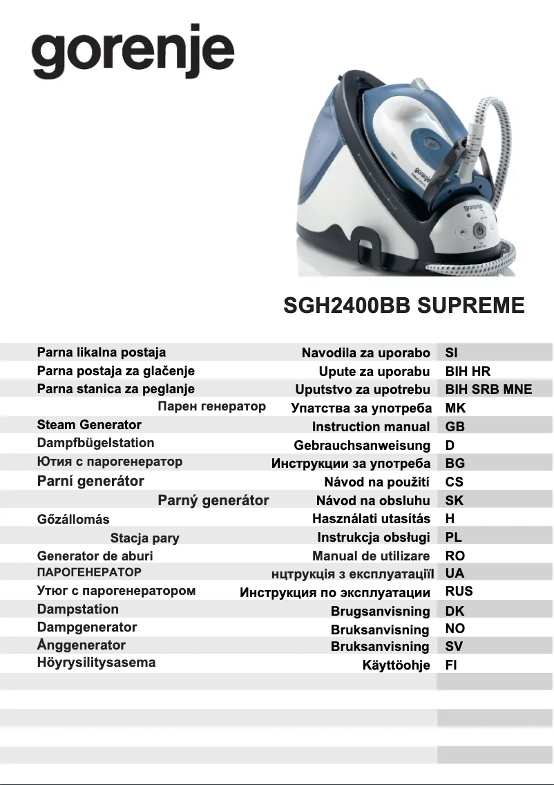 Page n°1 - Manuel utilisateur Gorenje SGH2400BB Supreme