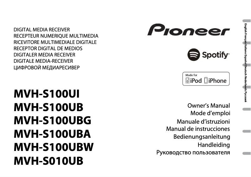 Page n°1 - Manuel utilisateur Pioneer MVH-S100UB