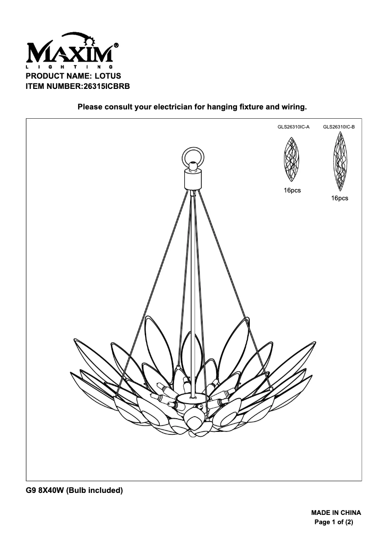 Página 1 del manual Manual de usuario Maxim Lotus 26315ICBRB
