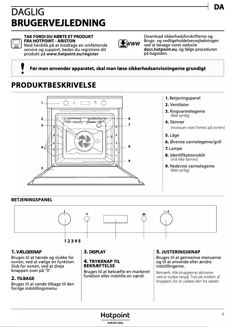Page n°1 - Manuel utilisateur Hotpoint FI7 864 SH IX HA
