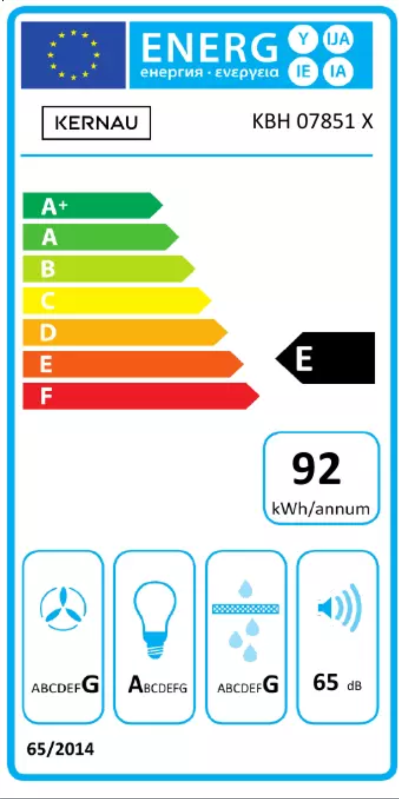 Page n°1 - Label énergétique Kernau KBH 07851 X