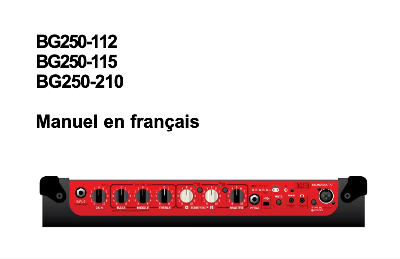 Page n°1 - Manuel utilisateur TC Electronic BG250-210