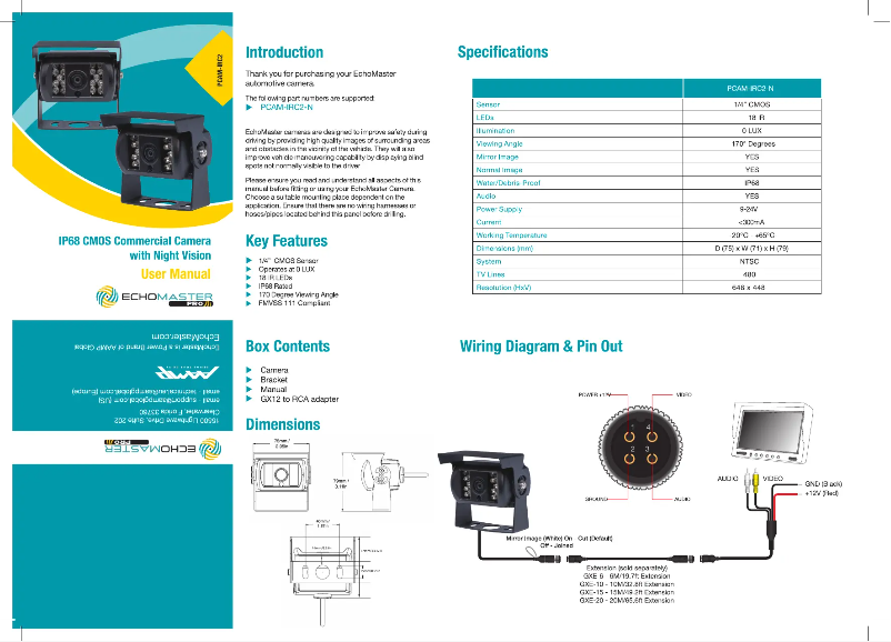 Page n°1 - Manuel utilisateur EchoMaster PCAM-IRC2