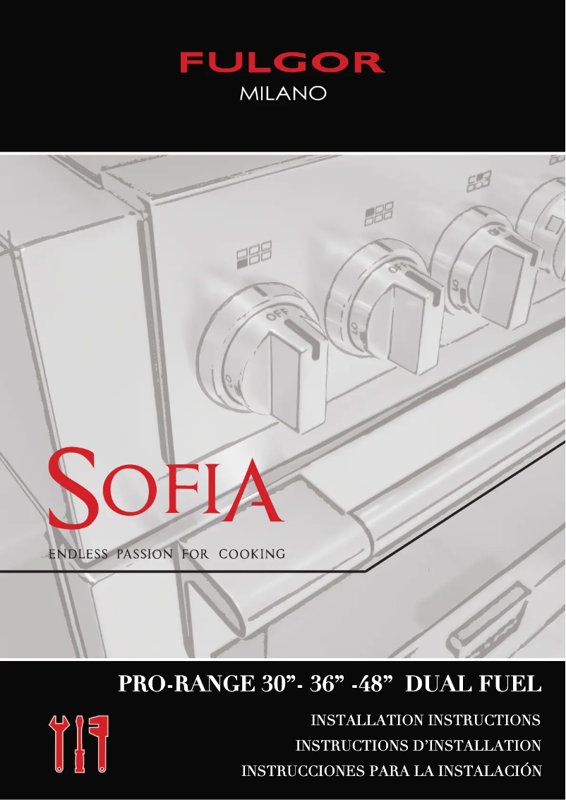 Page 1 de la notice Guide d'installation Fulgor Milano F6PDF304S1