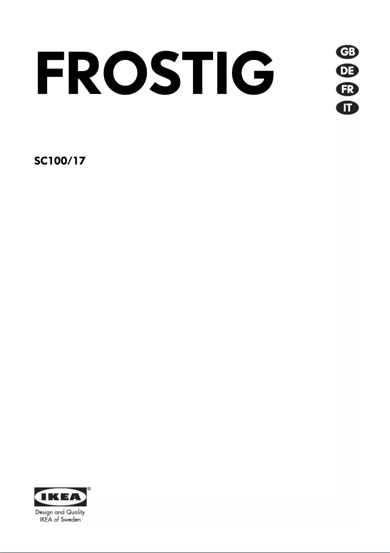 Image de la première page du manuel de l'appareil Frostig SC100/17