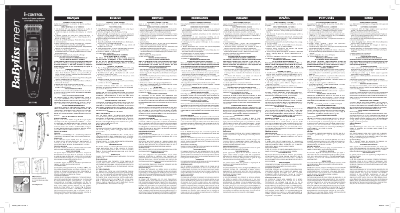 Page 1 de la notice Manuel utilisateur BaByliss i-control E875IE