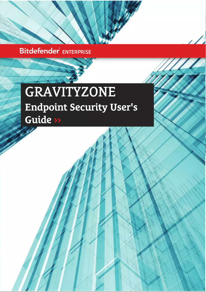 Page 1 de la notice Manuel utilisateur Bitdefender GravityZone Endpoint Security