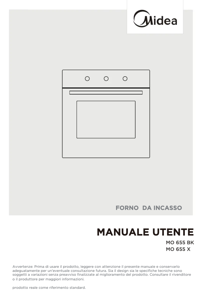 Page n°1 - Manuel utilisateur Midea MO 655 X