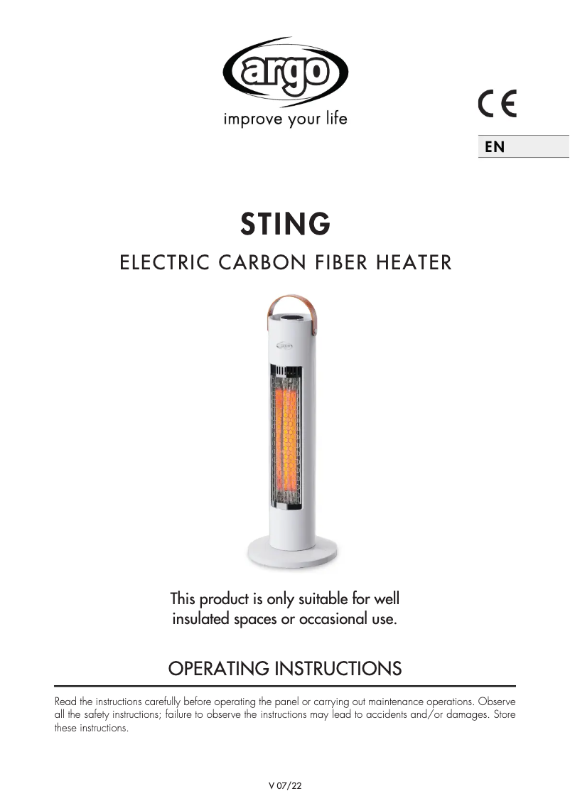 Page 1 de la notice Manuel utilisateur Argoclima Sting