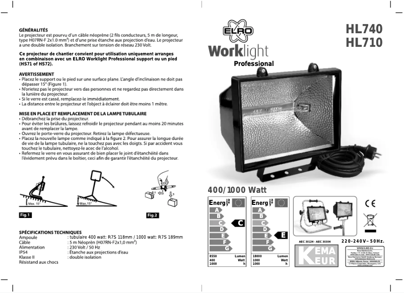Page 1 de la notice Manuel utilisateur Smartwares HL740