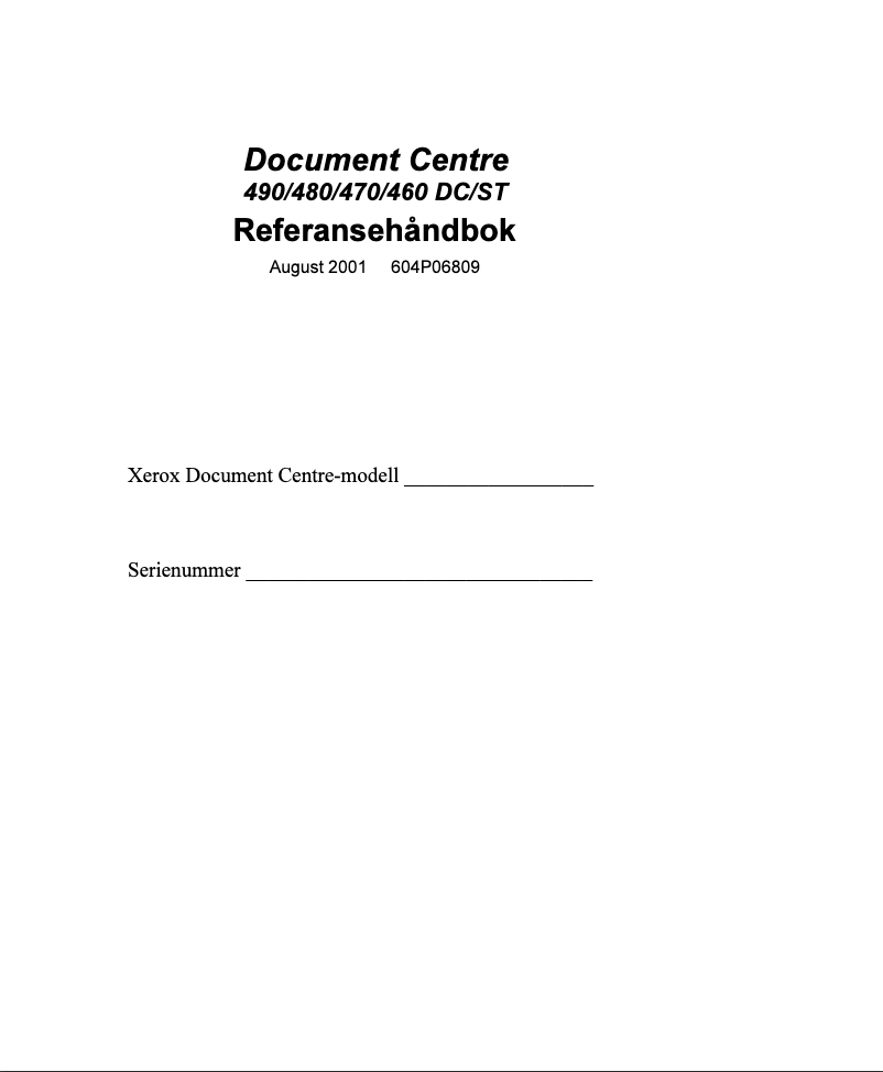 Page n°1 - Manuel utilisateur Xerox WorkCentre Pro 90