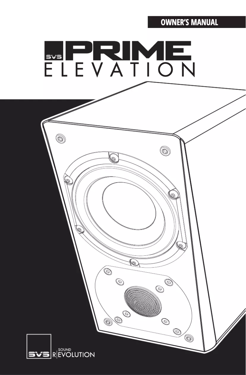 Page 1 de la notice Manuel utilisateur SVS Prime Elevation