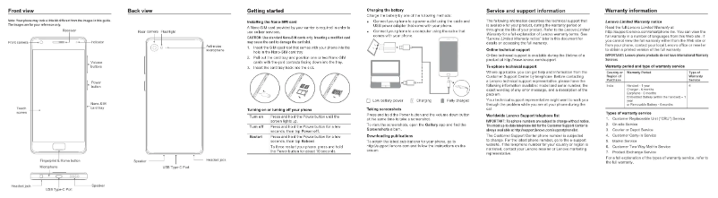 Page 1 de la notice Manuel utilisateur Lenovo Z2 Plus