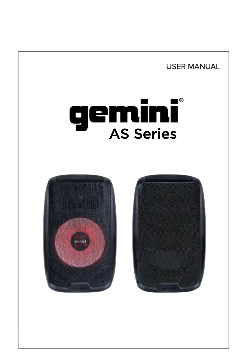 Page n°1 - Manuel utilisateur Gemini AS-2112P