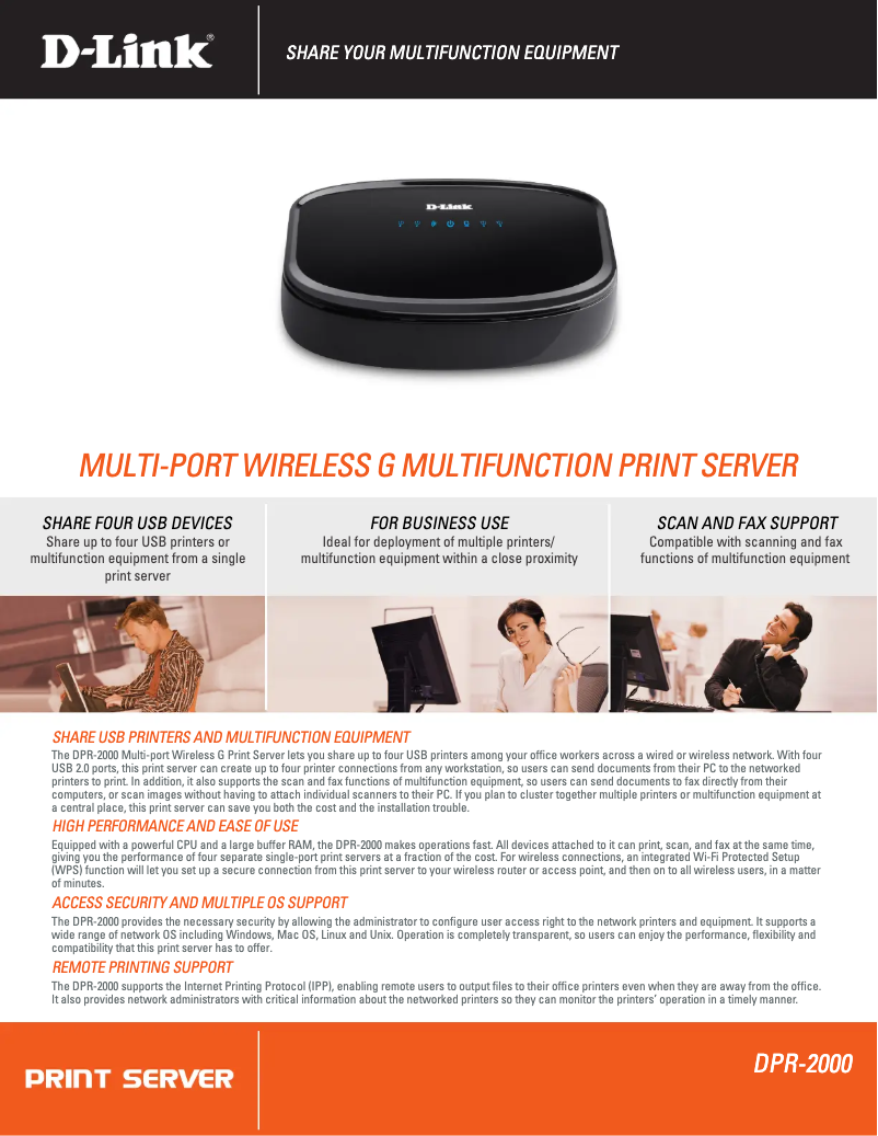 Imagen de la primera página del manual del dispositivo DPR-2000