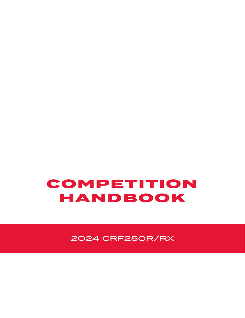 Página 1 del manual Manual de usuario Honda CRF250RX (2024)