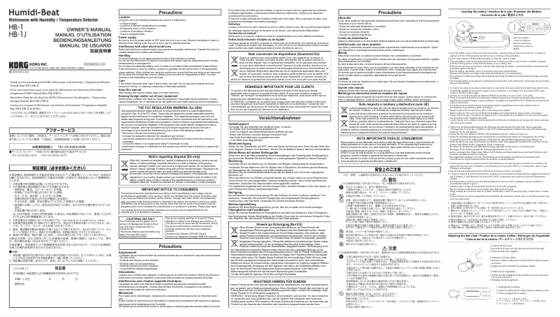 Page 1 de la notice Manuel utilisateur Korg Humidi-Beat