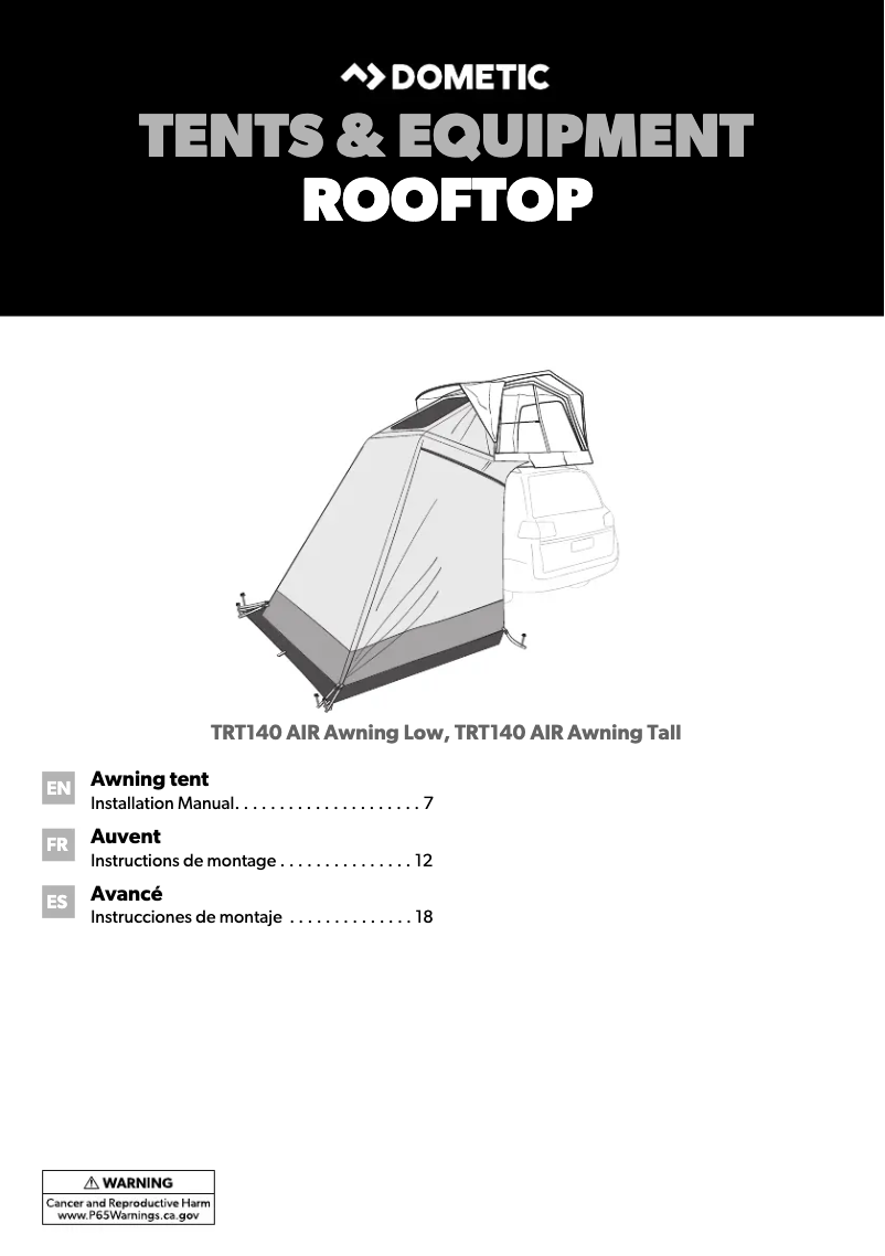Página 1 del manual Manual de usuario Dometic TRT 140 AIR