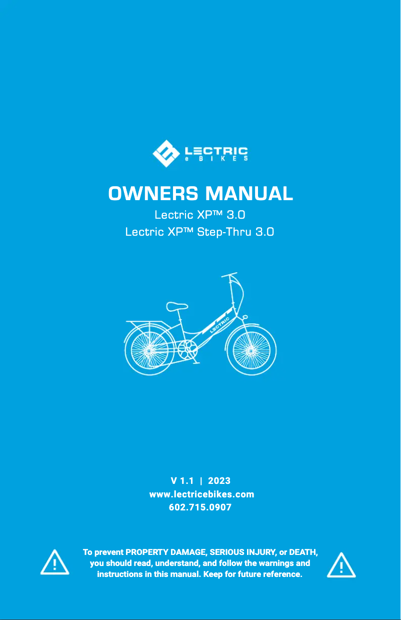 Page n°1 - Manuel utilisateur Lectric XP Step-Thru 3.0