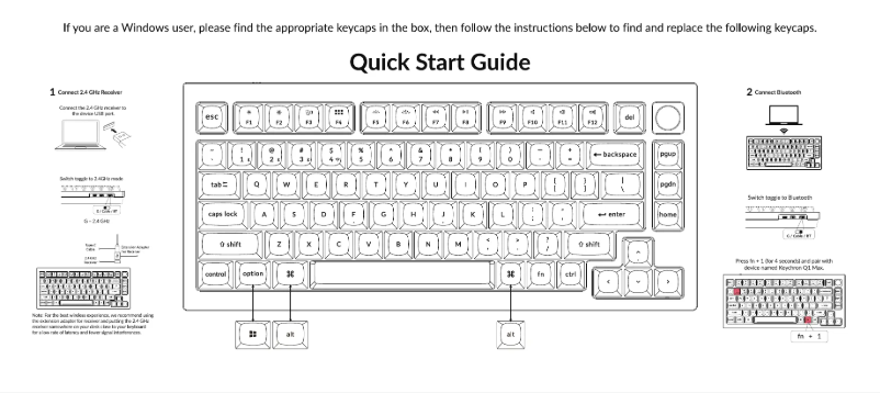 Page 1 de la notice Guide de démarrage rapide Keychron Q1 Max