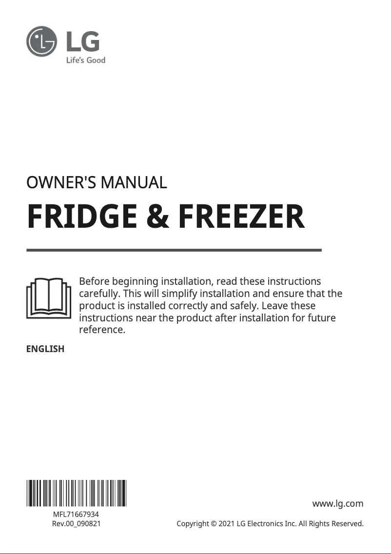 Página 1 del manual Manual de usuario LG GR-729BINS