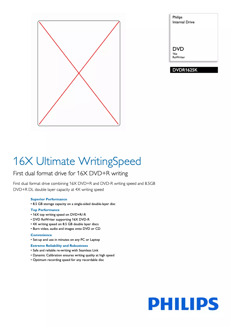 Page 1 de la notice Brochure Philips DVDR1625K