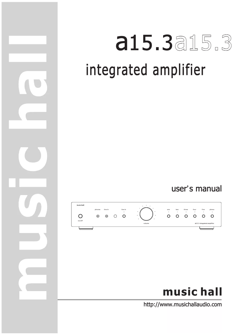 Page 1 de la notice Manuel utilisateur Music Hall a15.3