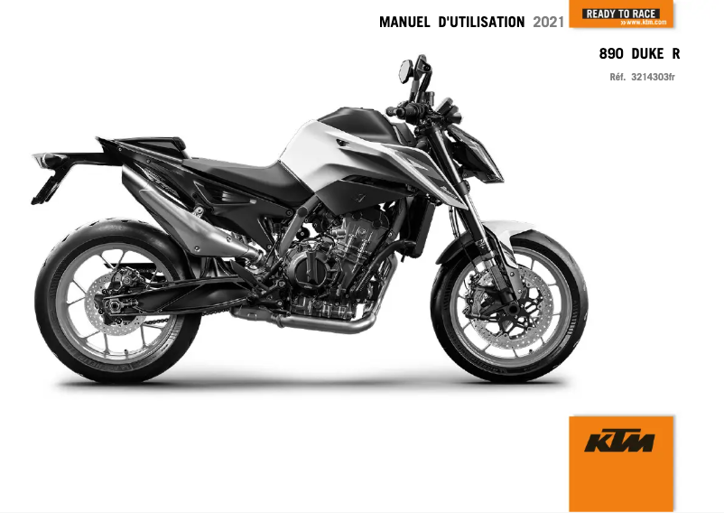 Page 1 de la notice Manuel utilisateur KTM 890 Duke R (2021)