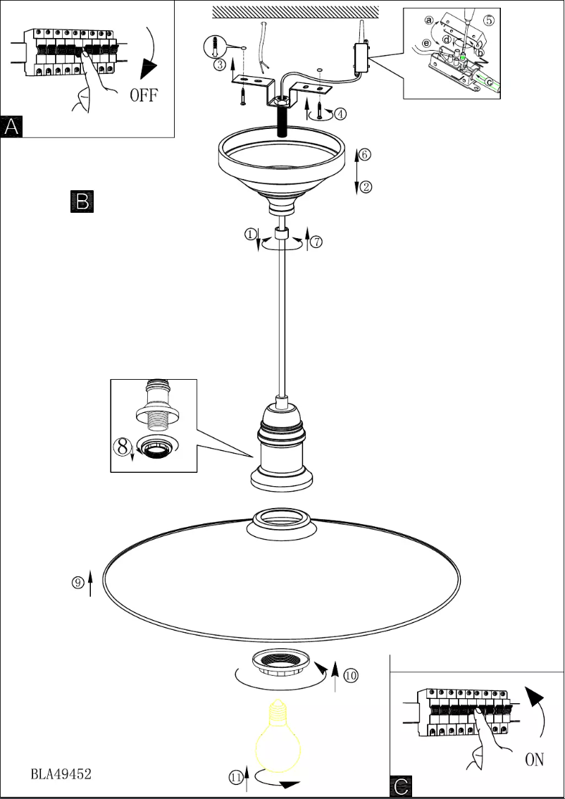 Page 1 de la notice Manuel utilisateur Eglo Vintage Bridport