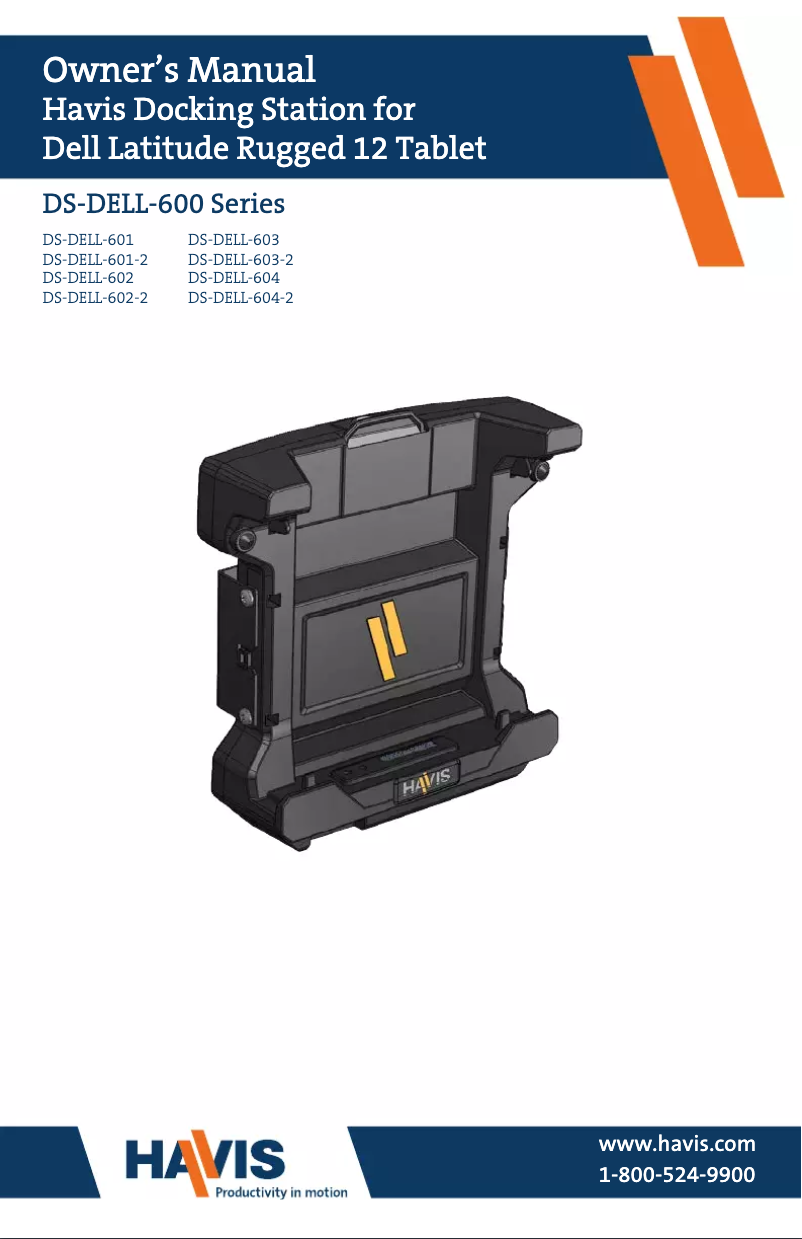 Page 1 of the manual User Manual Havis DS-DELL-602-2